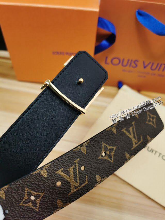 LV新款男士皮帶 路易威登Initiales搭扣雙面腰帶  jjp1711